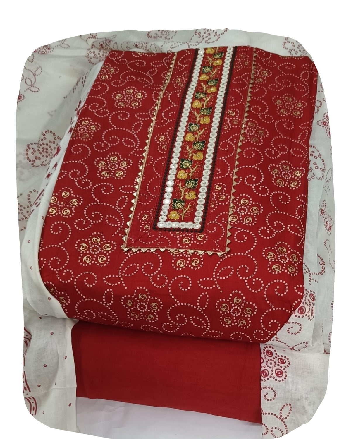 DRAVINAM Trends Women's Ethnic Pure Cotton Jaipuri Printed Unstitched Salwar Suit Dress Material with Dupatta