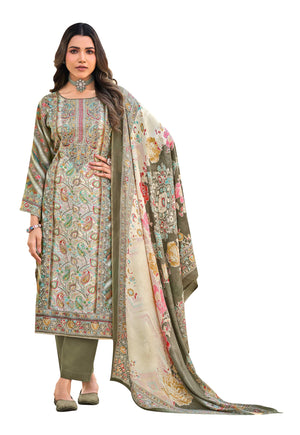 DRAVINAM Trends Women's Unstitched Premium Jam Cotton Embroidered Suit Material with Cotton Cutwork Dupatta