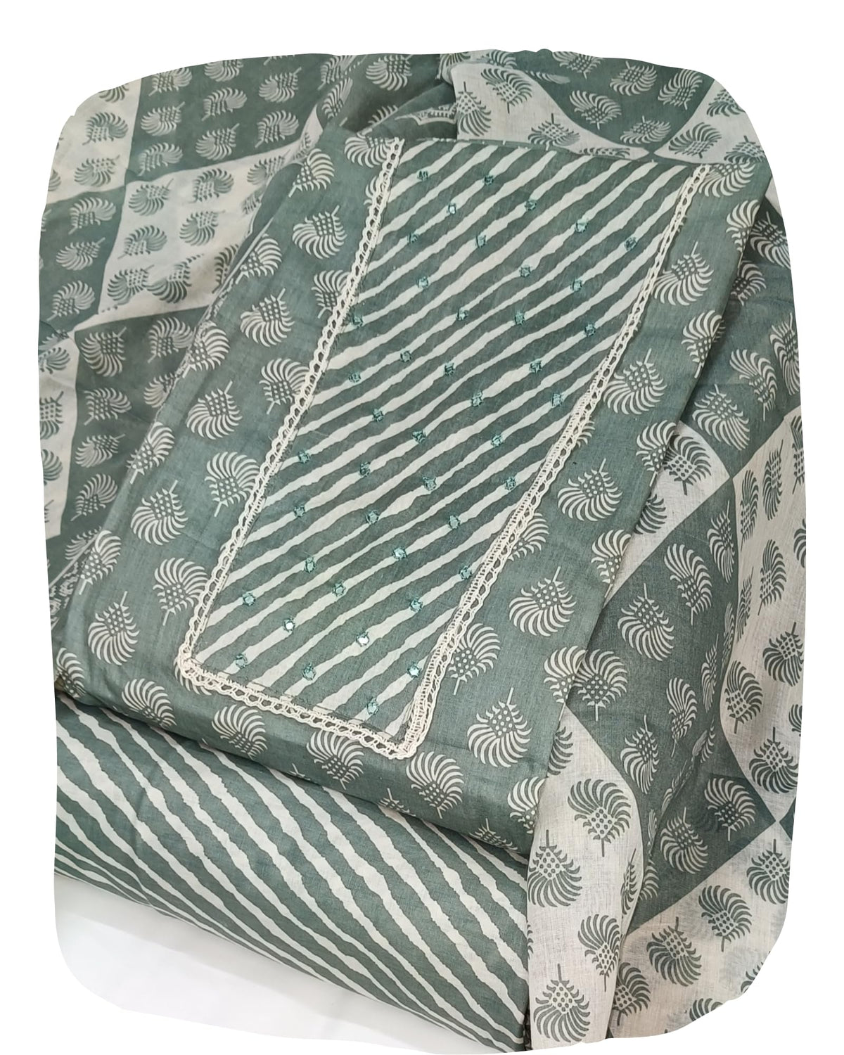 DRAVINAM Trends Women's Cambric Cotton Dress Material | Unstitch Printed Suit Set with Cotton Dupatta
