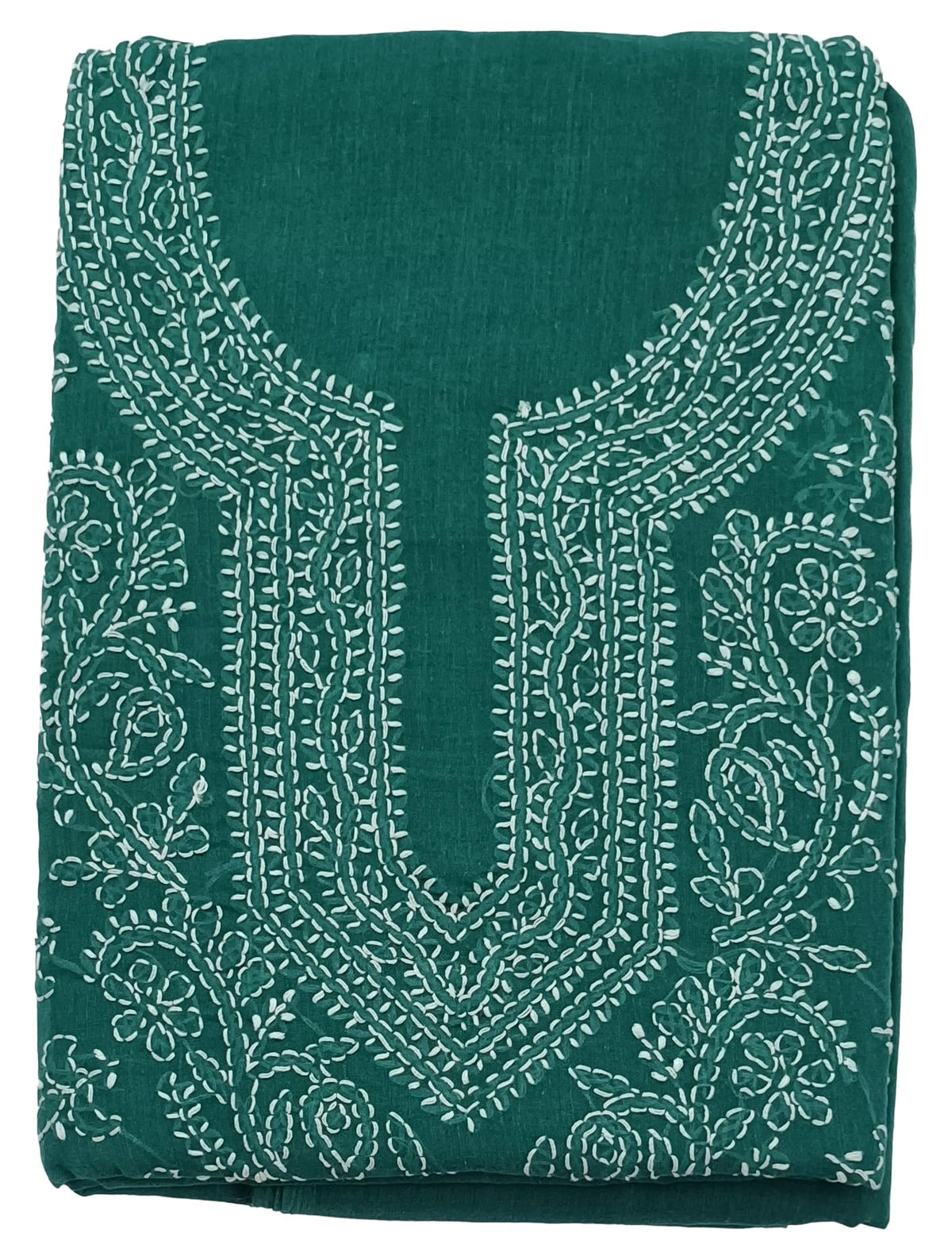 DRAVINAM Trends Women’s Cotton Unstitched Chikankari Suit Set with Dupatta & Bottom | Hand-Embroidered Lucknowi Dress Material | Premium Ethnic Wear for Women | Free Size (3-Piece)