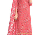 DRAVINAM Trends Women's Pure Cotton Batik Printed Unstitiched Salwar Suit Dress Material with Cotton Printed Dupatta (Peach Pink)