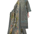 DRAVINAM Trends Women's Stitched Pakistani Print Embroidered Pure Cotton Pant Suit Set with Cotton Printed Dupatta (XL)
