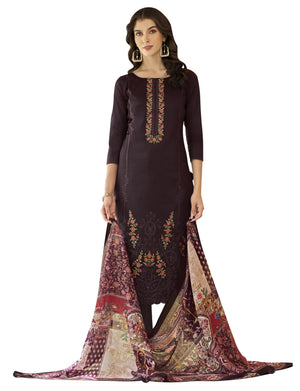 DRAVINAM Trends Women's Unstitched Jam Cotton Embroidered Suit Material - Jam Cotton Heavy Embroidered Cutwork Shirt II Rayon Bottoms II Cotton Printed Dupatta