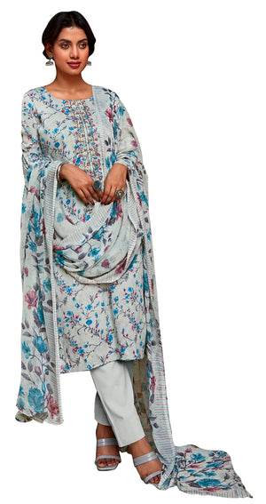 DRAVINAM Trends Women's Cotton Embroidered Unstitiched Salwar Suit Material