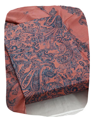 DRAVINAM Trends Women's Unstitched Livia Cotton Salwar Suit Dress Material with Muslin Dupatta | Teal & Beige Paisley Print | All over Print