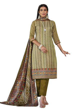 DRAVINAM Trends Women's Unstitched Digital Printed Winter Pure Woollen Pashmina Pakistani Salwar Kameez Suit Dress Materials with Woolen Shawl Dupatta