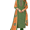 DRAVINAM Trends Swaroski Work Printed Pure Pashmina Woollen Dress Material Salwar suit for Women for Winter wear with Twill Pashmina Printed Shawl Dupatta