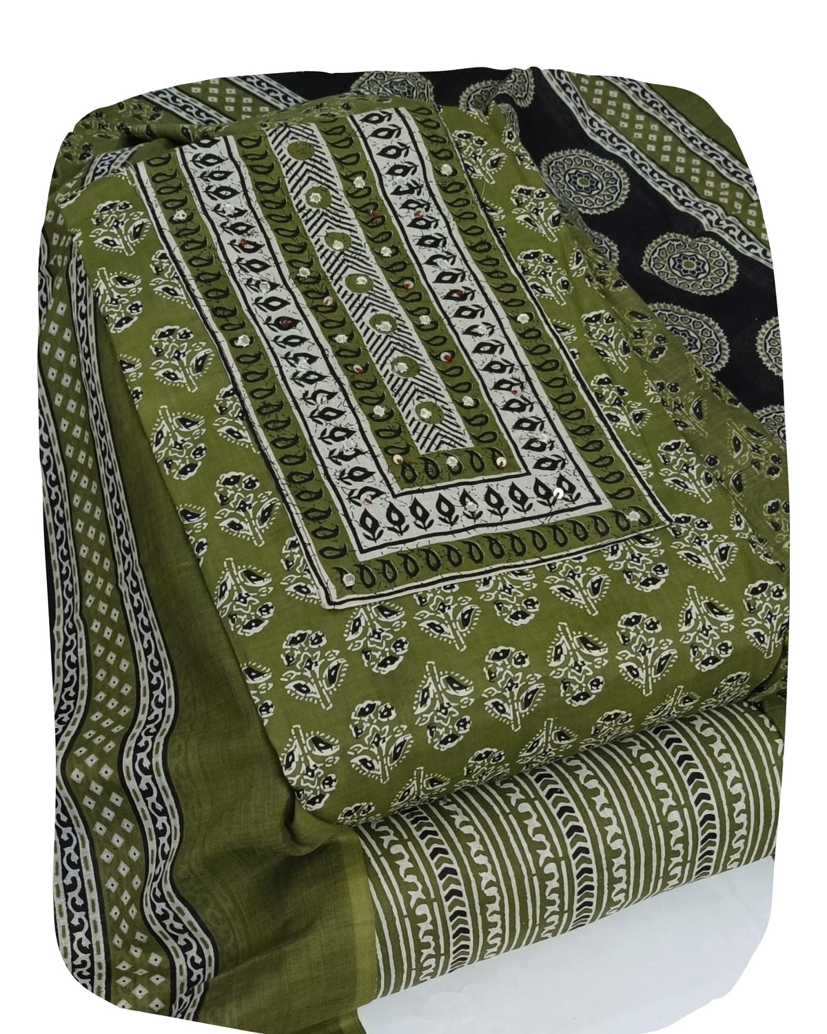 DRAVINAM Trends Women's Cambric Cotton Dress Material | Unstitch Printed Suit Set with Cotton Dupatta