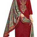 DRAVINAM Trends Women's Unstitched Winter Wear Woollen Pashmina Embroidered Salwar Suit Dress Material with Pashmina Printed Shawl Dupatta