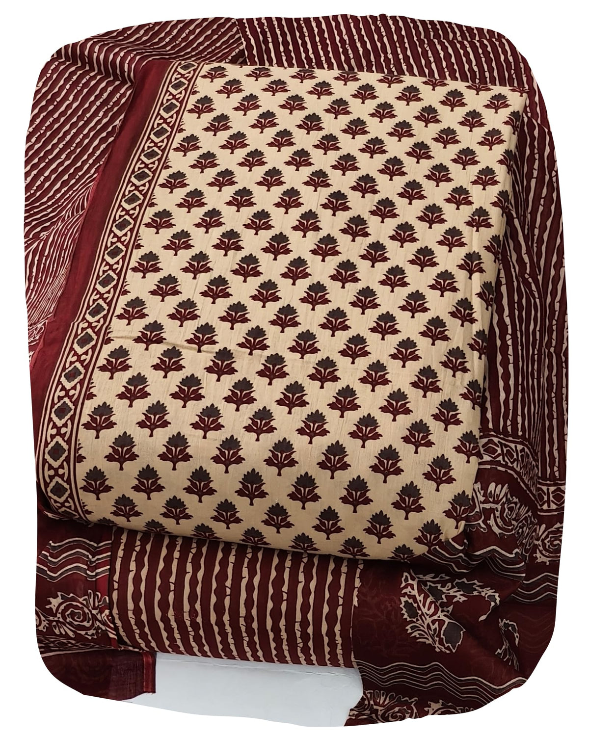 DRAVINAM Trends Jaipuri Print Cambric Cotton Unstitched Salwar Suit Dress Material for Women with Mulmul Cotton Dupatta