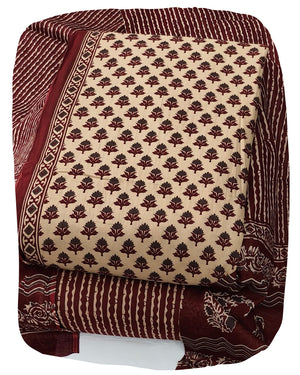 DRAVINAM Trends Jaipuri Print Cambric Cotton Unstitched Salwar Suit Dress Material for Women with Mulmul Cotton Dupatta
