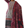 DRAVINAM Trends Women's Pakistani Embroidered Printed Unstitched Pure Cotton Salwar Suit Dress Materials with Printed Cotton Dupatta