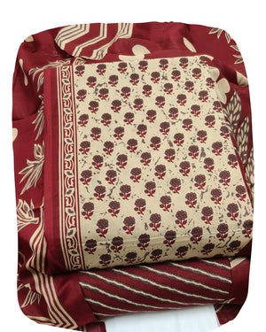 DRAVINAM Trends Jaipuri Print Cambric Cotton Unstitched Salwar Suit Dress Material for Women with Mulmul Cotton Dupatta