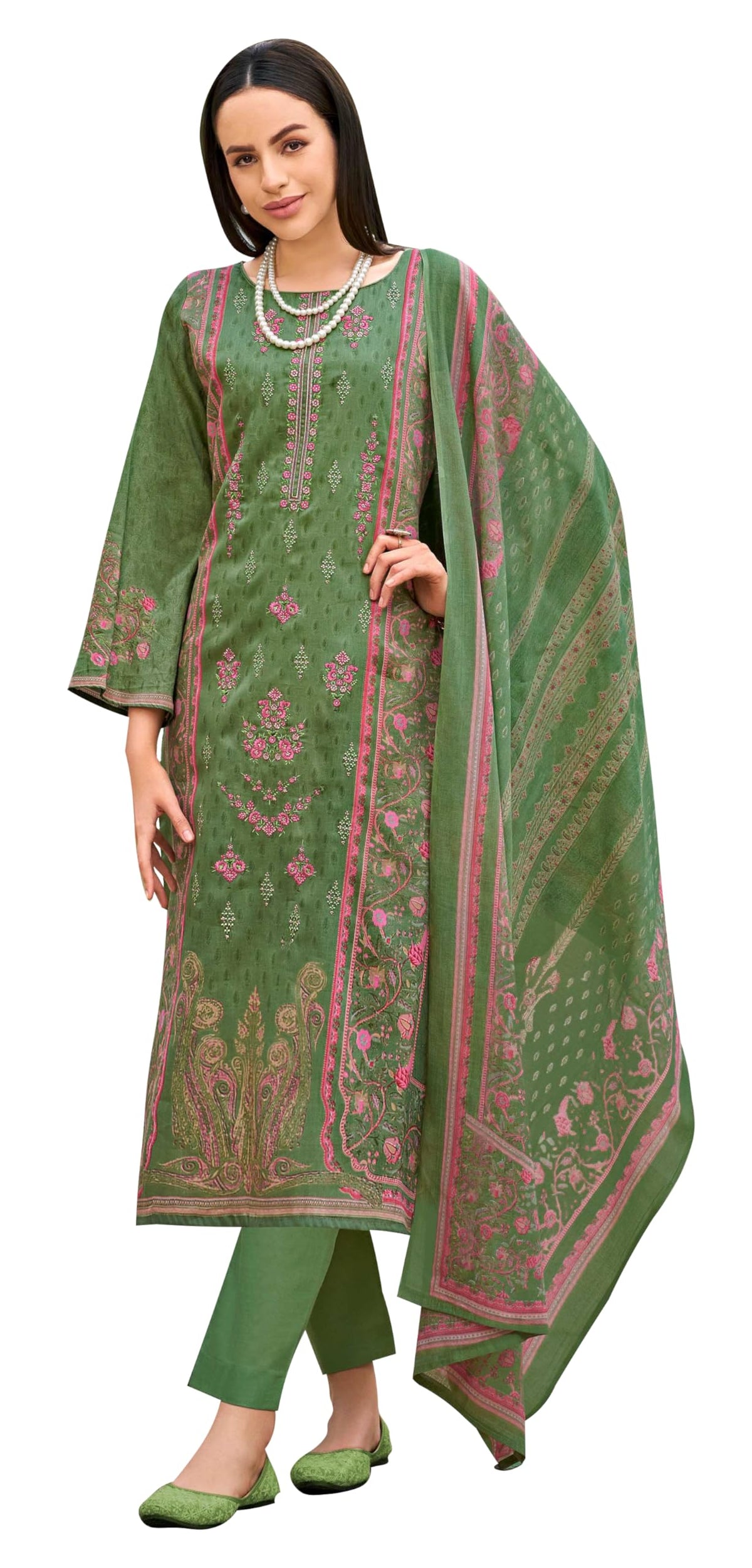 DRAVINAM Trends Kurti 2.50 mtrs,PURE COTTON SOLID DYED (2.7 m),PURE VISCOSE LAWN MULMUL DIGITAL PRINT BOX PALLU|Purple