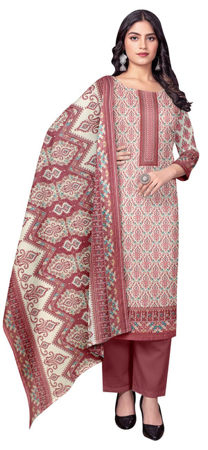 DRAVINAM Trends Women's Unstitched Winter Wear Kashmiri Kani Printed Heavy Woolen Pashmina Salwar Suit Dress Material with Printed Shawl Dupatta