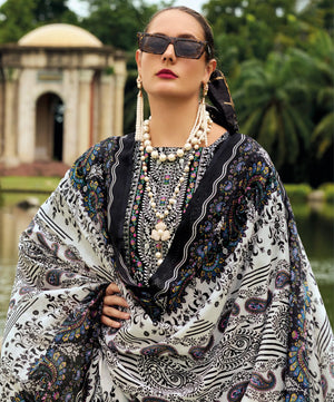 DRAVINAM Trends Kurti 2.50 mtrs, Pure Cotton (3 mtrs apx), Pure MAL MAL Cotton Dupatta Digital Print|Black 1