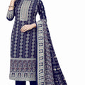 DRAVINAM Trends Heavy Pashmina Spun Digital Style Kani Kashmiri Printed Unstitched Salwar Suit for Women with Siroski Work and Printed Pashmina Shawl Dupatta