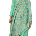 DRAVINAM Trends Women's Unstitched digital Print Embroidered Pure Woollen Pashmina Salwar Suit Dress Material with printed woolen shawl dupatta (Green)