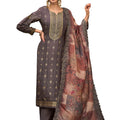 DRAVINAM Trends Women's Pure Dola Banarasi Silk Salwar Kameez Suit Dress Material with Digital Printed Embroidered Pure Viscose Heavy Silk Dupatta (