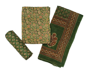 DRAVINAM Trends Jaipuri Print Cambric Cotton Unstitched Salwar Suit Dress Material for Women with Mulmul Cotton Dupatta