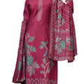 DRAVINAM Trends Women's Unstitched Salwar Suit Dress Material Pure Viscose Maslin Digital Foil Print Embroidered Kameez Plain Unstitched Bottoms and Maslin Digital print Dupatta