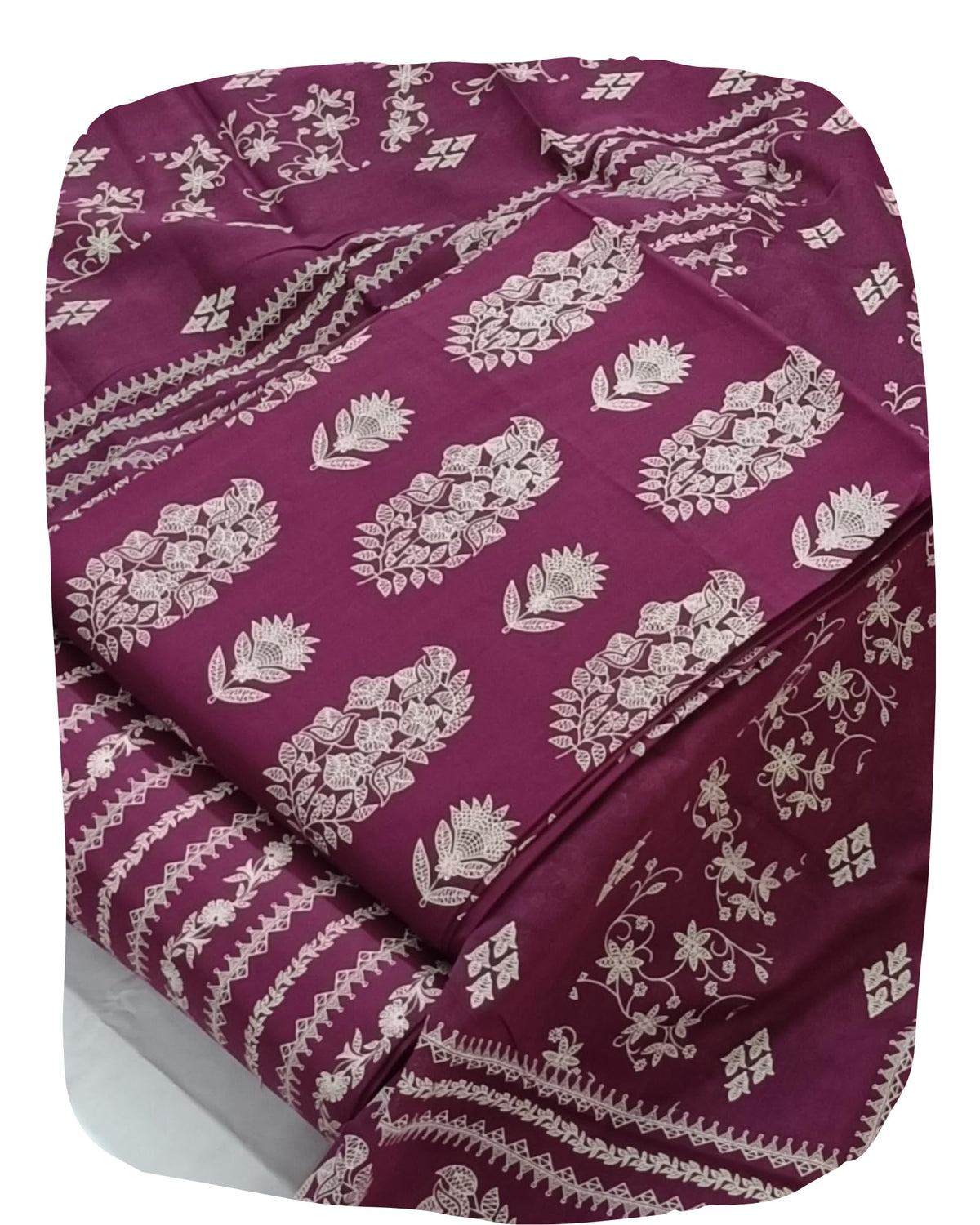 DRAVINAM Trends Discharge Prints Pure Soft Cotton Unstitched Salwar Suit Dress Material with Cotton Dupatta