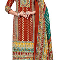 DRAVINAM Trends Women's Unstitched Kaani Print Woolen Pashmina Winter wear Dress Material Fabric for Salwar Suit with printed pashmina Kashmiri shawl dupatta (Maroon)