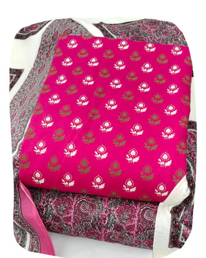DRAVINAM Trends Women's Ethnic Pure Cotton Jaipuri Printed Unstitched Salwar Suit Dress Material with Dupatta