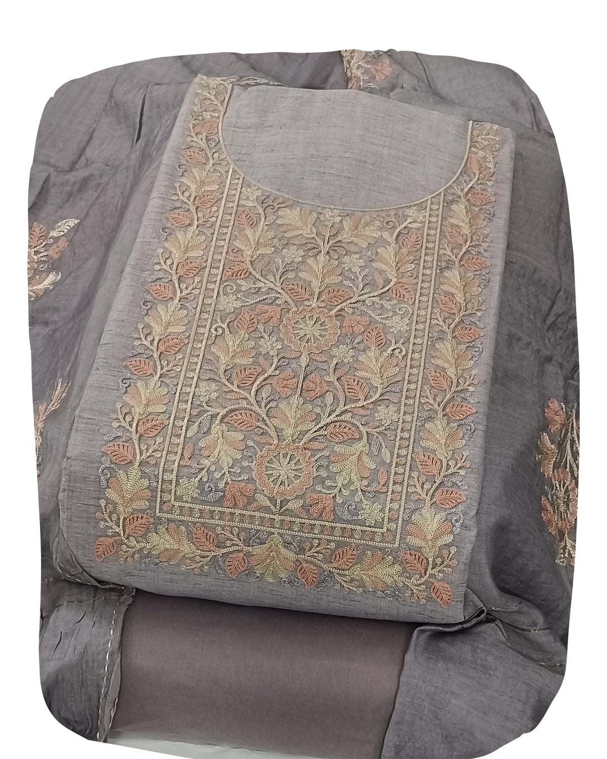 DRAVINAM Trends Embroidered Premium Cotton Unstitched Suit Dress Material for Women with Soft Silk Embroidered Dupatta