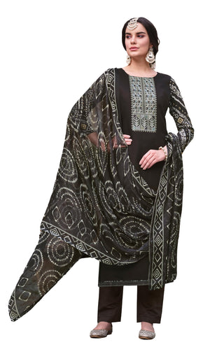 DRAVINAM Trends Women's Unstitched Salwar Suit Dress Material - Cotton Digital Printed Organza Embroidered Kameez II Unstitch Bottoms II Cotton Dupatta