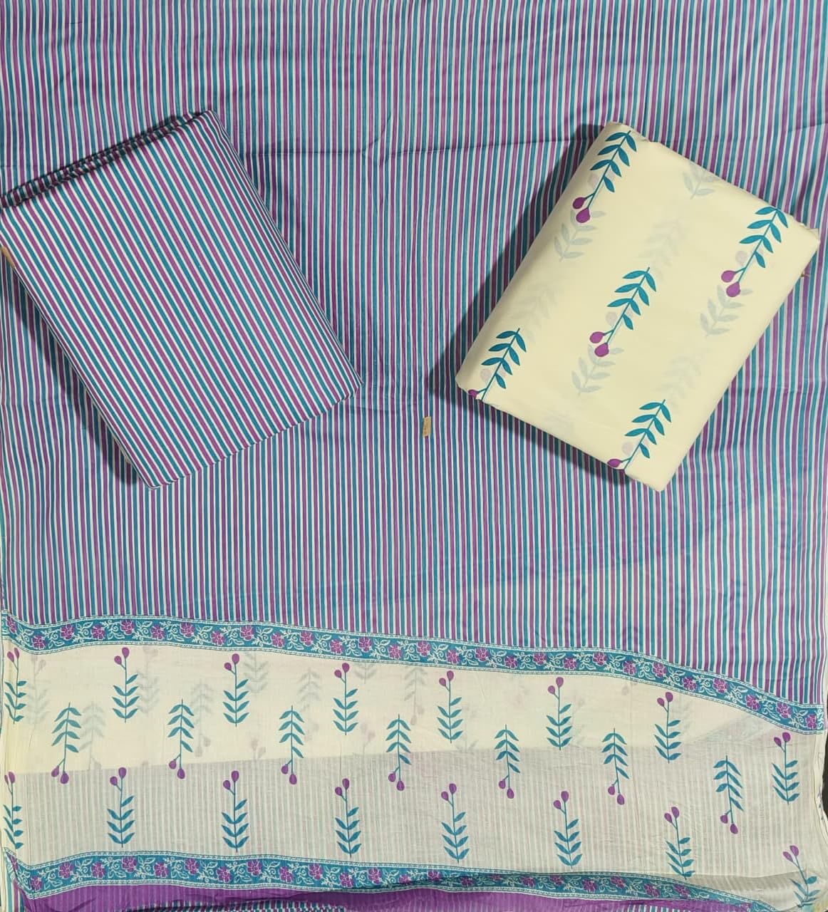 DRAVINAM Trends Jaipuri Print Cambric Cotton Unstitched Salwar Suit Dress Material for Women with Mulmul Cotton Dupatta