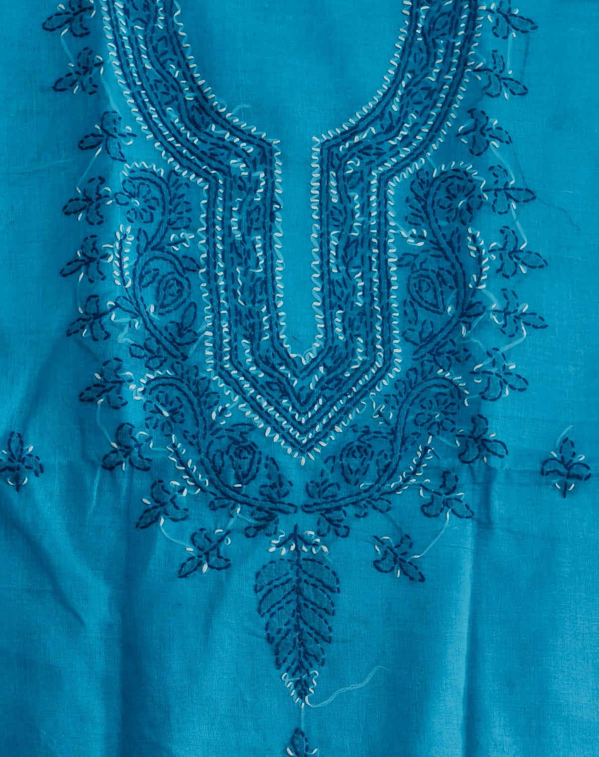 DRAVINAM Trends Women’s Cotton Unstitched Chikankari Suit Set with Dupatta & Bottom | Hand-Embroidered Lucknowi Dress Material | Premium Ethnic Wear for Women | Free Size (3-Piece)