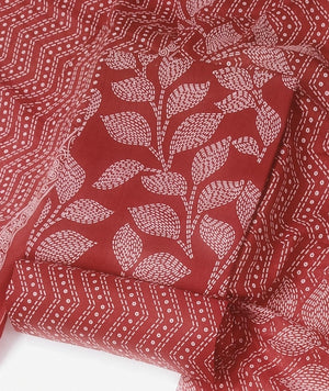 DRAVINAM Trends Discharge Prints Pure Soft Cotton Unstitched Salwar Suit Dress Material with Cotton Dupatta