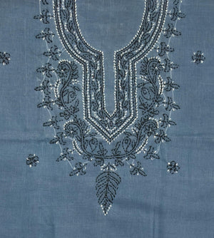 DRAVINAM Trends Women’s Cotton Unstitched Chikankari Suit Set with Dupatta & Bottom | Hand-Embroidered Lucknowi Dress Material | Premium Ethnic Wear for Women | Free Size (3-Piece)