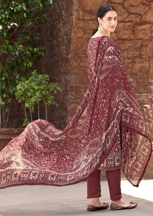 DRAVINAM Trends Women's Digital Printed Pashmina Unstitched Salwar Suit Dress Material with Nazneen Printed Dupatta