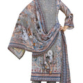 DRAVINAM Trends Women's Unstitched Salwar Suit Dress Material - Jam Cotton Digital Printed Heavy Embroidered Boring Work Kameez II Unstitch Bottoms II Cotton Dupatta