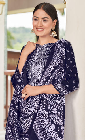 DRAVINAM Trends Women's Unstitched Winter Wear Kashmiri Kani Printed Heavy Woolen Pashmina Salwar Suit Dress Material with Digital Printed Printed Shawl Dupatta
