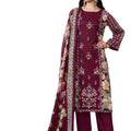 DRAVINAM Trends Women's winter wear unstitched embroidered Woollen Pashmina Suit Dress Material with Pashmina Printed Shawl Dupatta