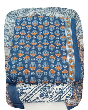 DRAVINAM Trends Jaipuri Print Cambric Cotton Unstitched Salwar Suit Dress Material for Women with Mulmul Cotton Dupatta