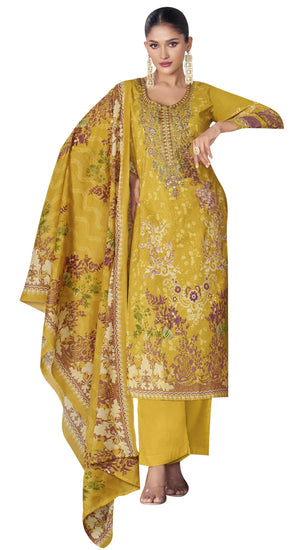 DRAVINAM Trends Women's Unstitched Premium Cambric Cotton Embroidered Suit Material