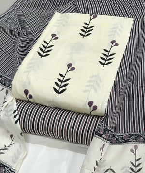 DRAVINAM Trends Jaipuri Print Cambric Cotton Unstitched Salwar Suit Dress Material for Women with Mulmul Cotton Dupatta