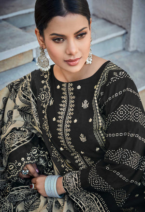 DRAVINAM Trends Women's Unstitched Pakistani Digital Print Embroidered Pure Cotton Salwar Suit Dress Materials with Cotton Digital Embroidered Cutwork Dupatta