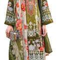 DRAVINAM Trends Lawn Cotton Pakistani Embroidered Suit Dress Material with Unstitched Bottoms and Cotton Dupatta