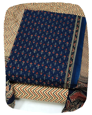 DRAVINAM Trends Jaipuri Print Cambric Cotton Unstitched Salwar Suit Dress Material for Women with Mulmul Cotton Dupatta