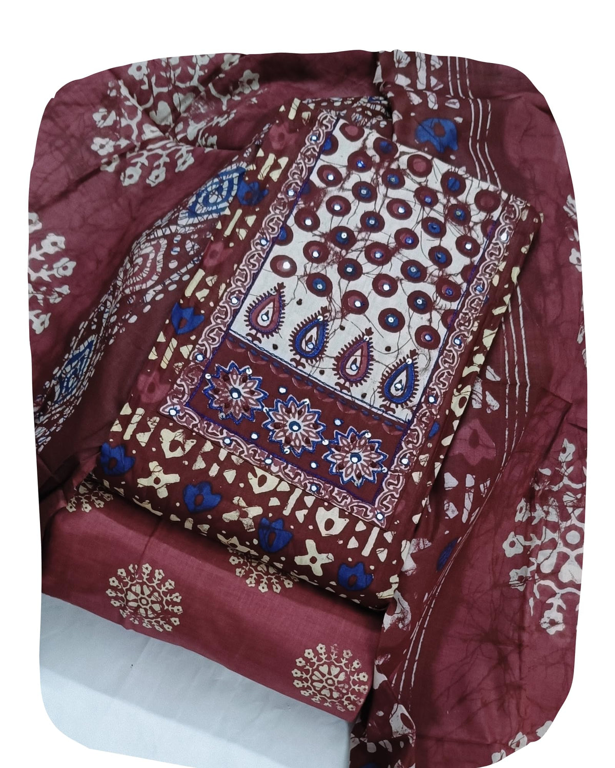 DRAVINAM Trends Women's Cambric Cotton Dress Material | Unstitch Printed Suit Set with Cotton Dupatta