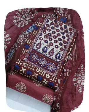 DRAVINAM Trends Women's Cambric Cotton Dress Material | Unstitch Printed Suit Set with Cotton Dupatta