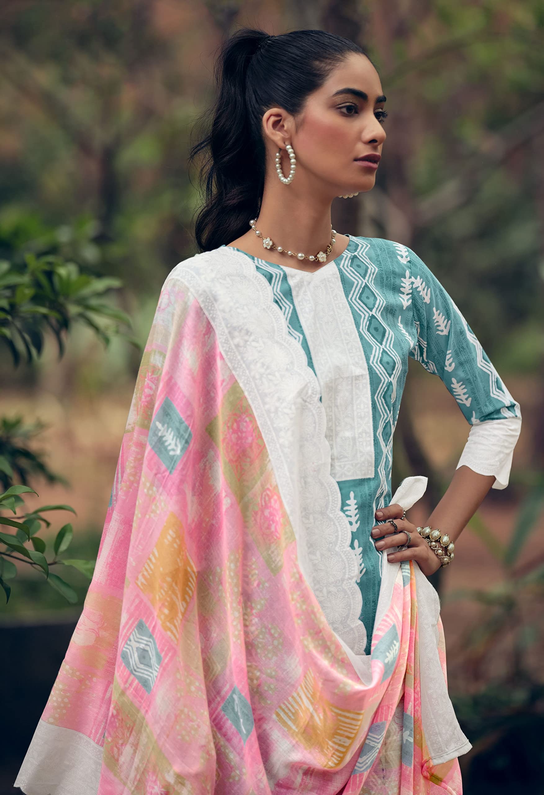 DRAVINAM Trends Unstitch Cotton Salwar Suit Set