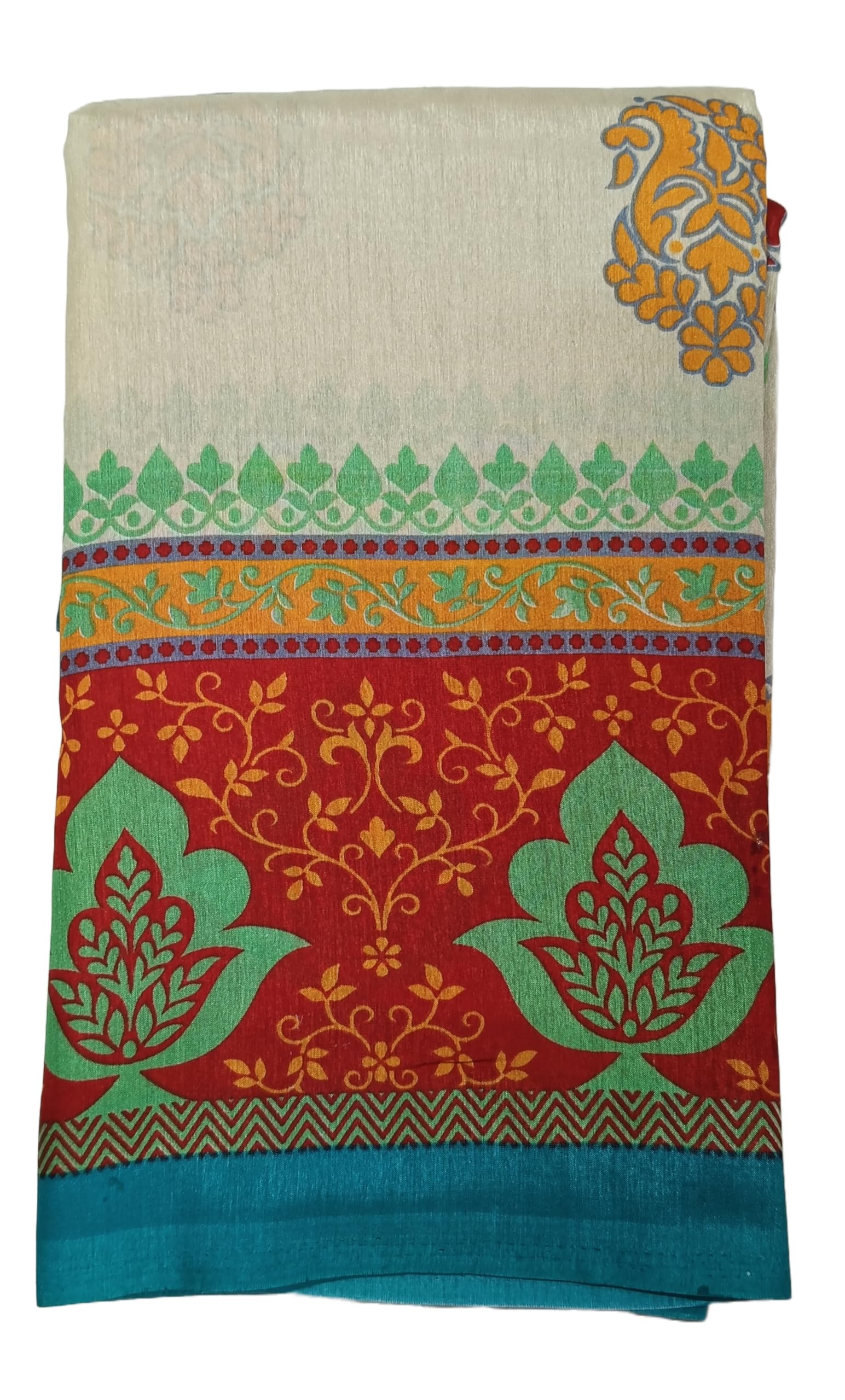 DRAVINAM Trends cotton blend Saree (Ikkat2_10_Green and Blue)