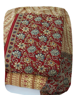DRAVINAM Trends Jaipuri Print Cambric Cotton Unstitched Salwar Suit Dress Material for Women with Mulmul Cotton Dupatta