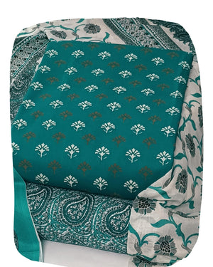 DRAVINAM Trends Women's Ethnic Pure Cotton Jaipuri Printed Unstitched Salwar Suit Dress Material with Dupatta